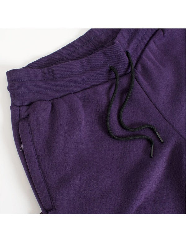 Drawstring Jogger Sweat Pants Purple