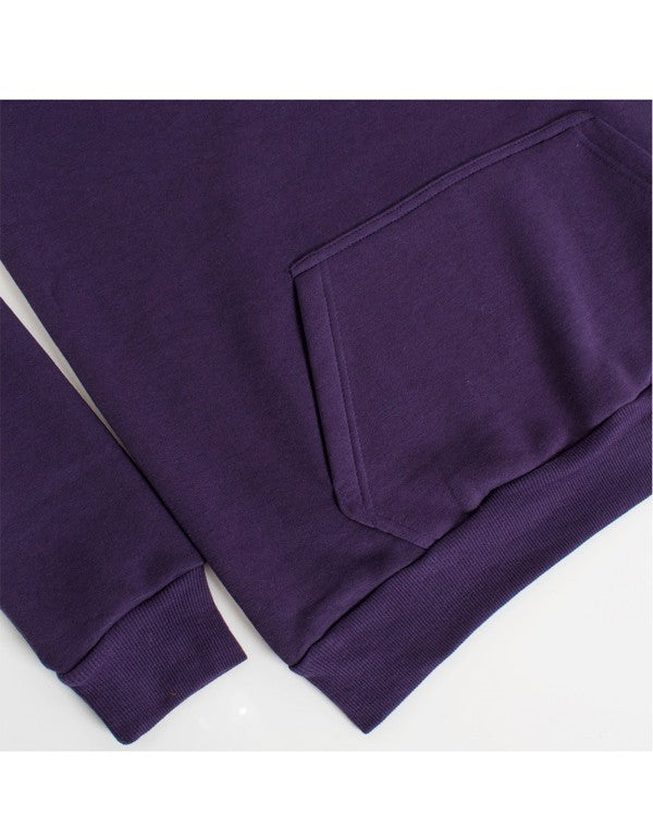 Hooded Drawstring Pullover Sweatshirt Purple