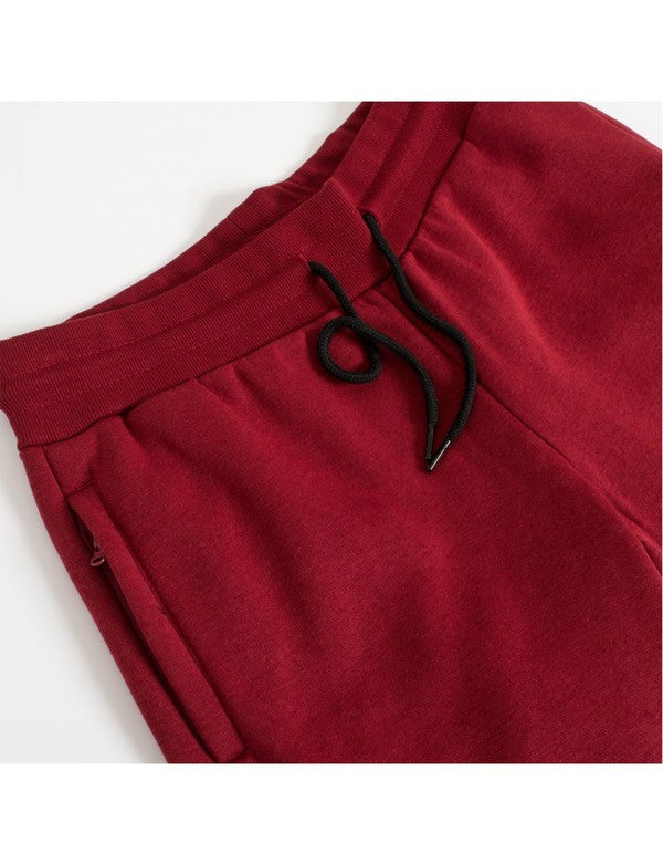 Drawstring Jogger Sweat Pants Dark Red