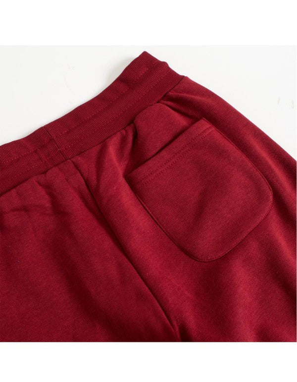 Drawstring Jogger Sweat Pants Dark Red