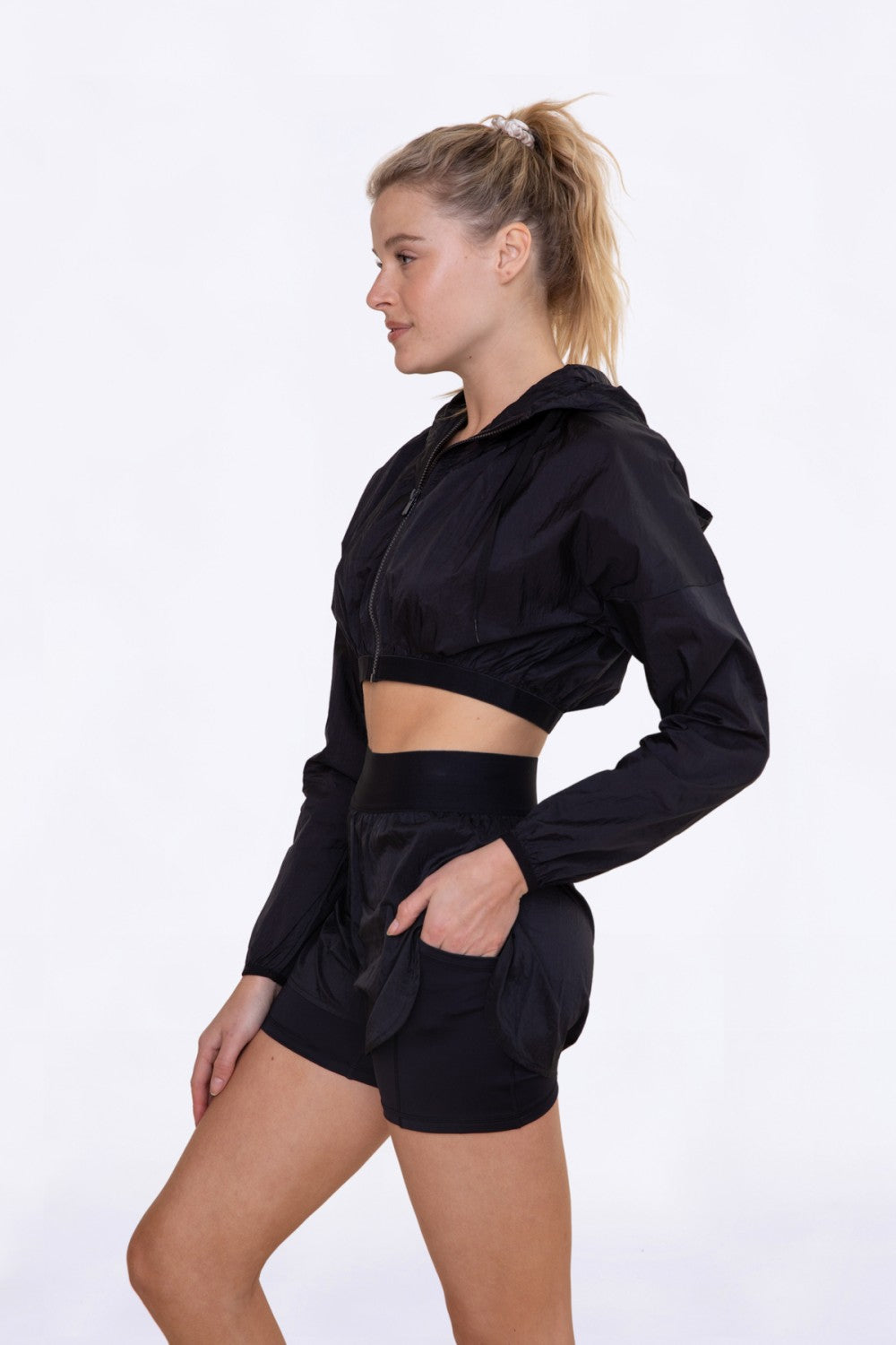 Cropped Hooded Windbreaker