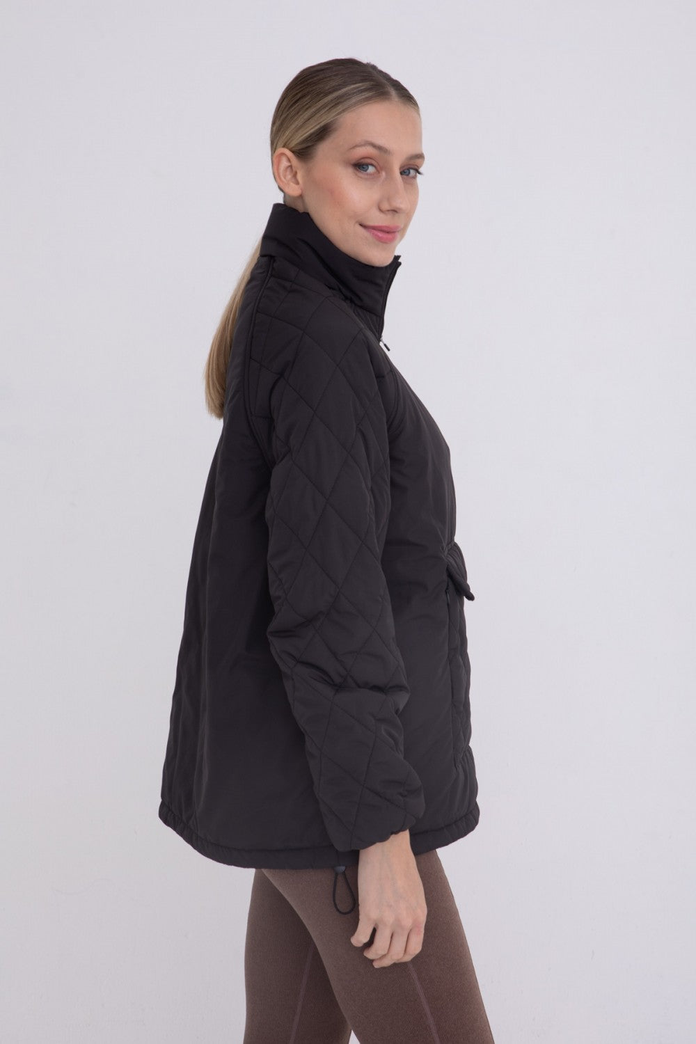 Padded Puffer Quilted Pullover Black