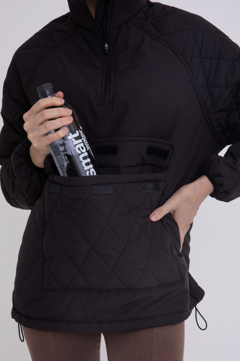 Padded Puffer Quilted Pullover Black