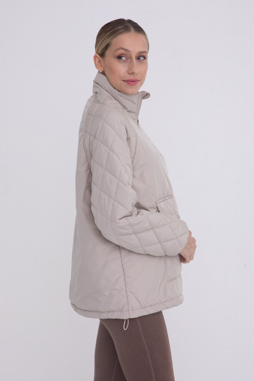 Padded Puffer Quilted Pullover Natural