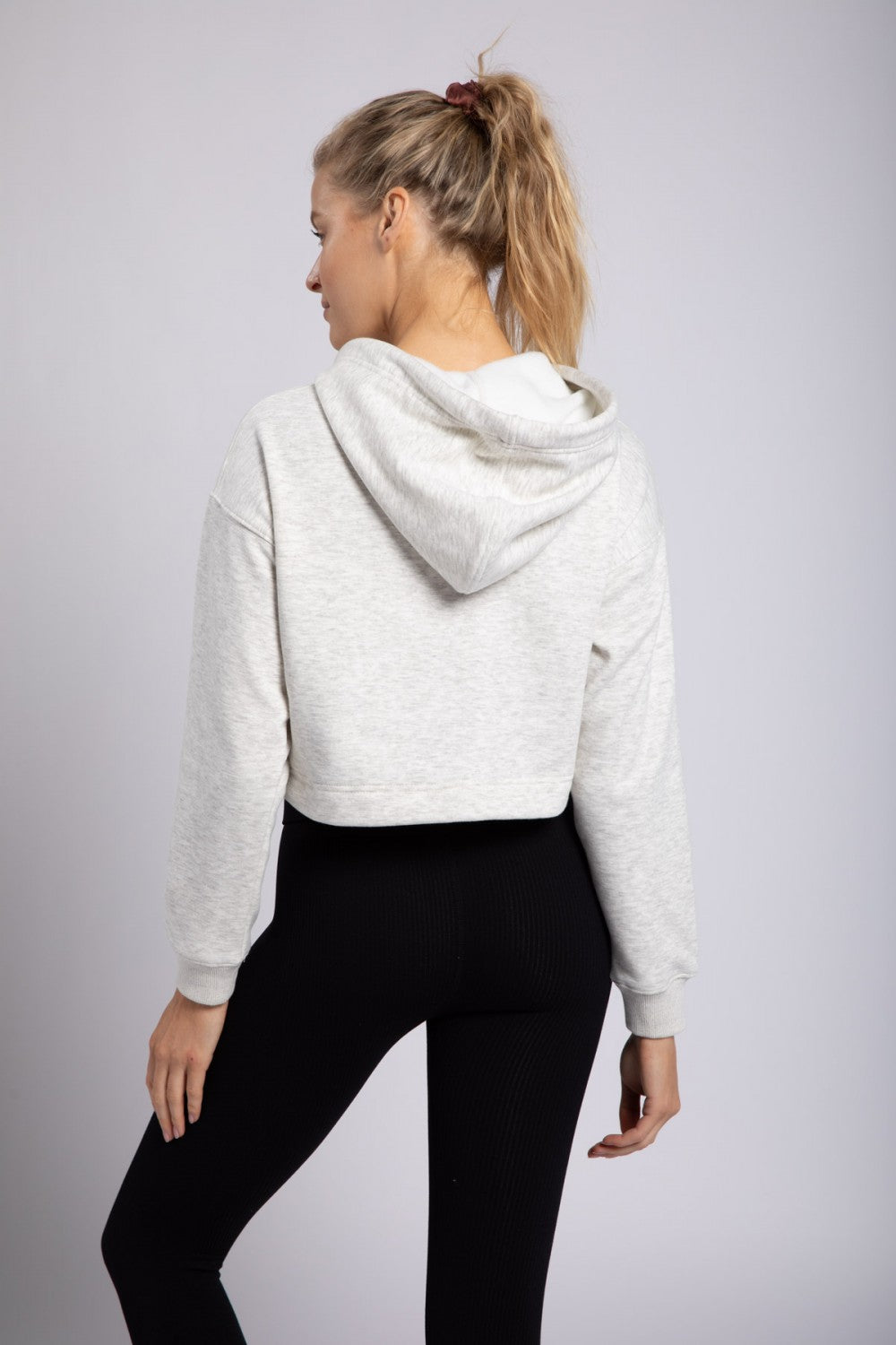 Cropped Cut-Out Hoodie