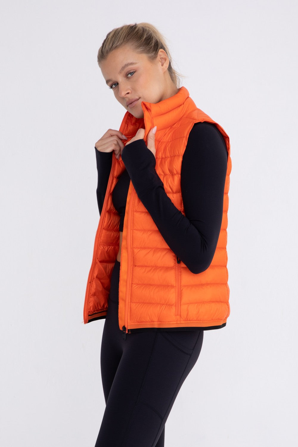 Mock Neck Padded Puffer Vest