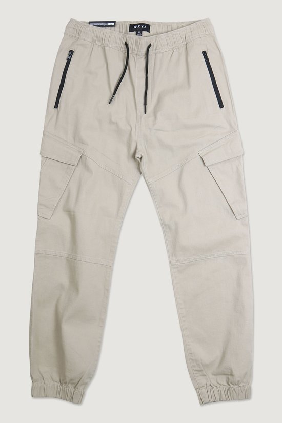 Cuffed Drawstring Jogger Pants Light Tan