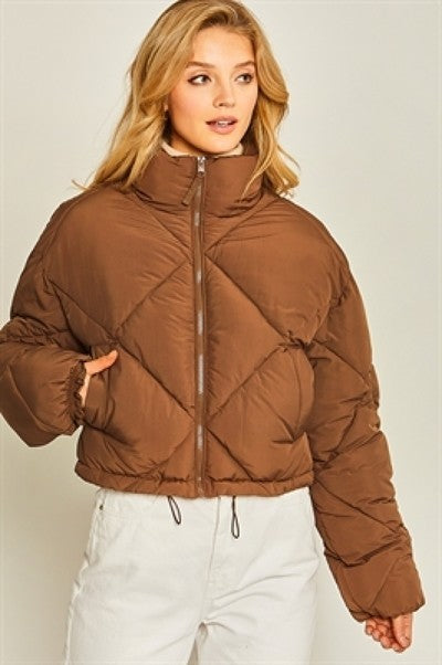 Puffer Crop Drawstring Jacket