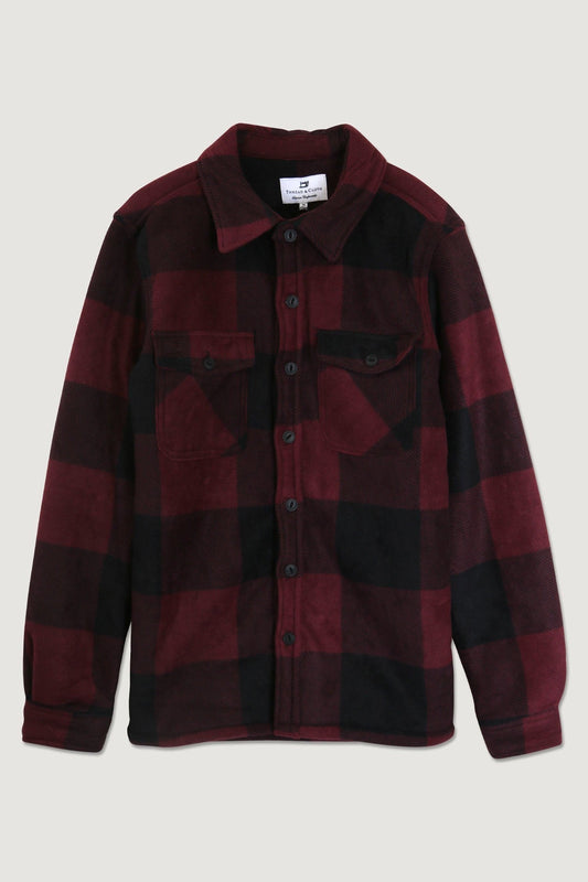 Sherpa-Lined Button Down Fleece Flannel