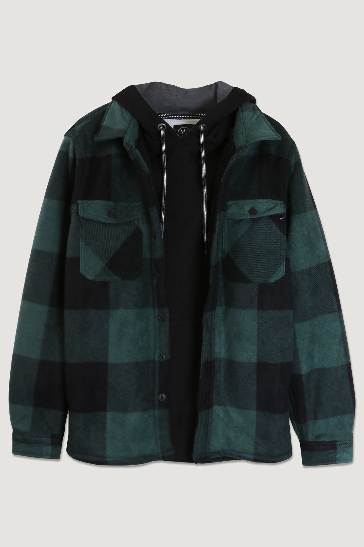 Sherpa-Lined Button Down Fleece Flannel