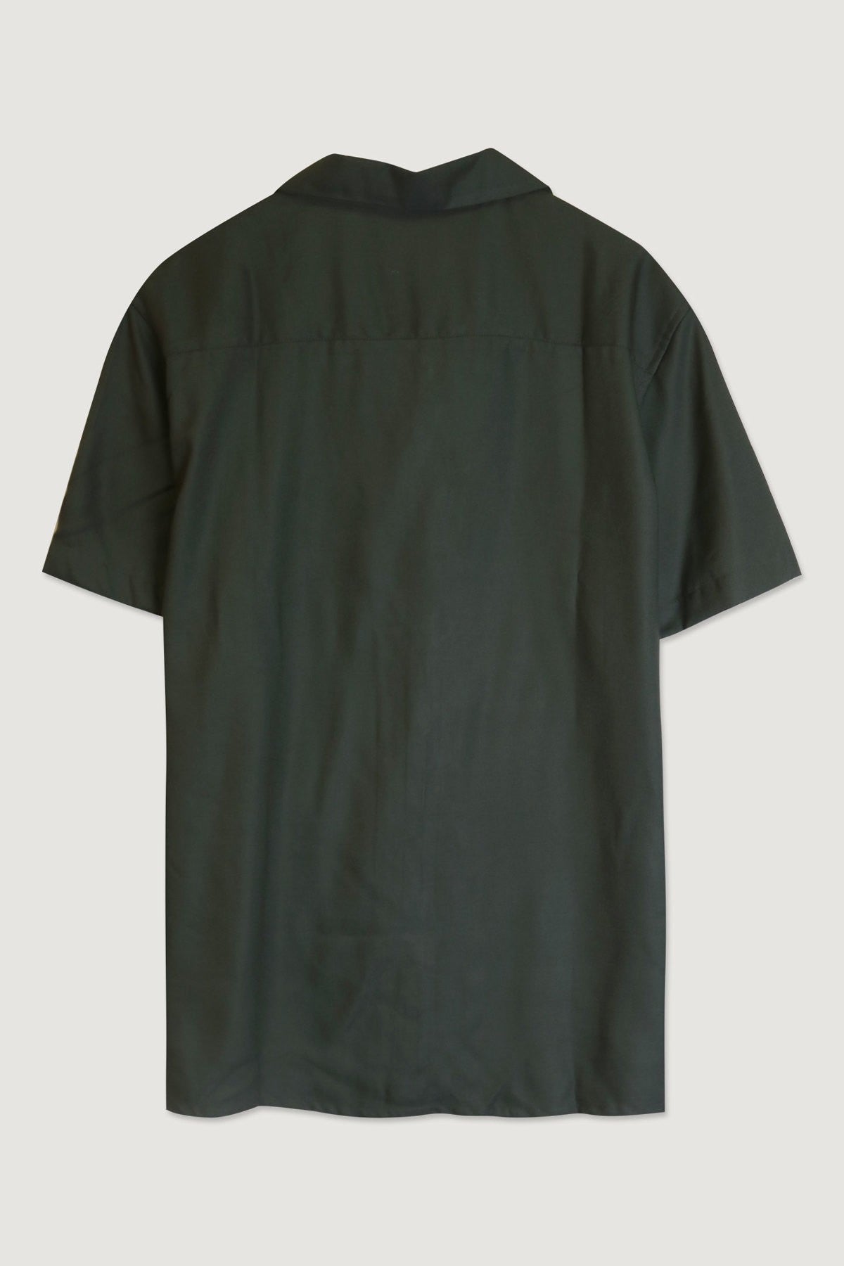 Short Sleeve Button Down Dark Green