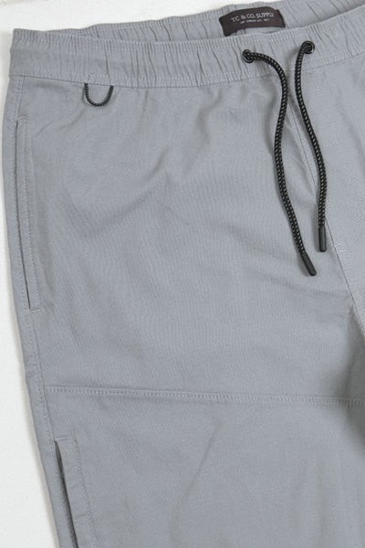 Cuffed Drawstring Jogger Pants Gray