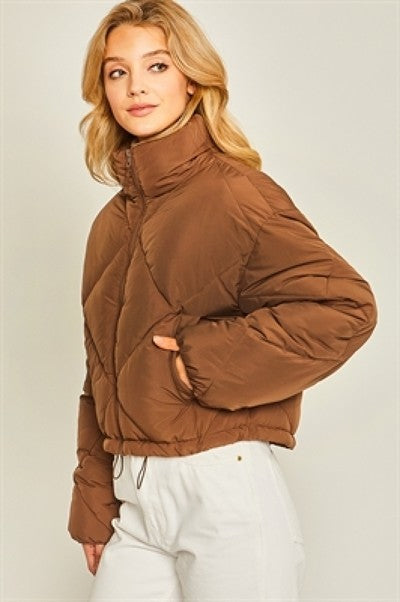 Puffer Crop Drawstring Jacket