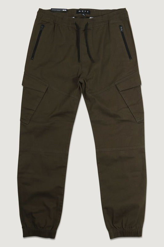 Cuffed Drawstring Jogger Pants Olive