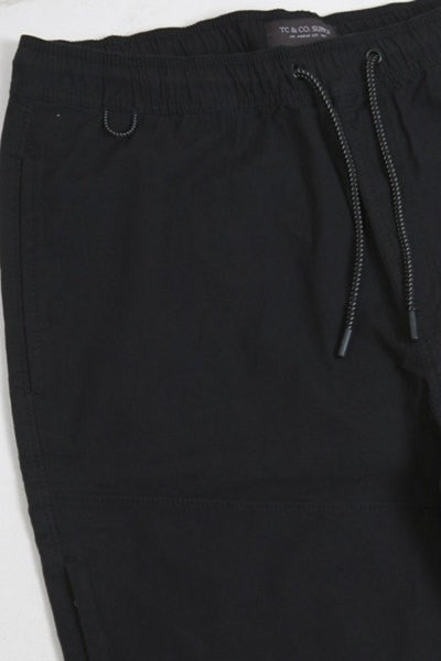 Cuffed Drawstring Jogger Pants Black