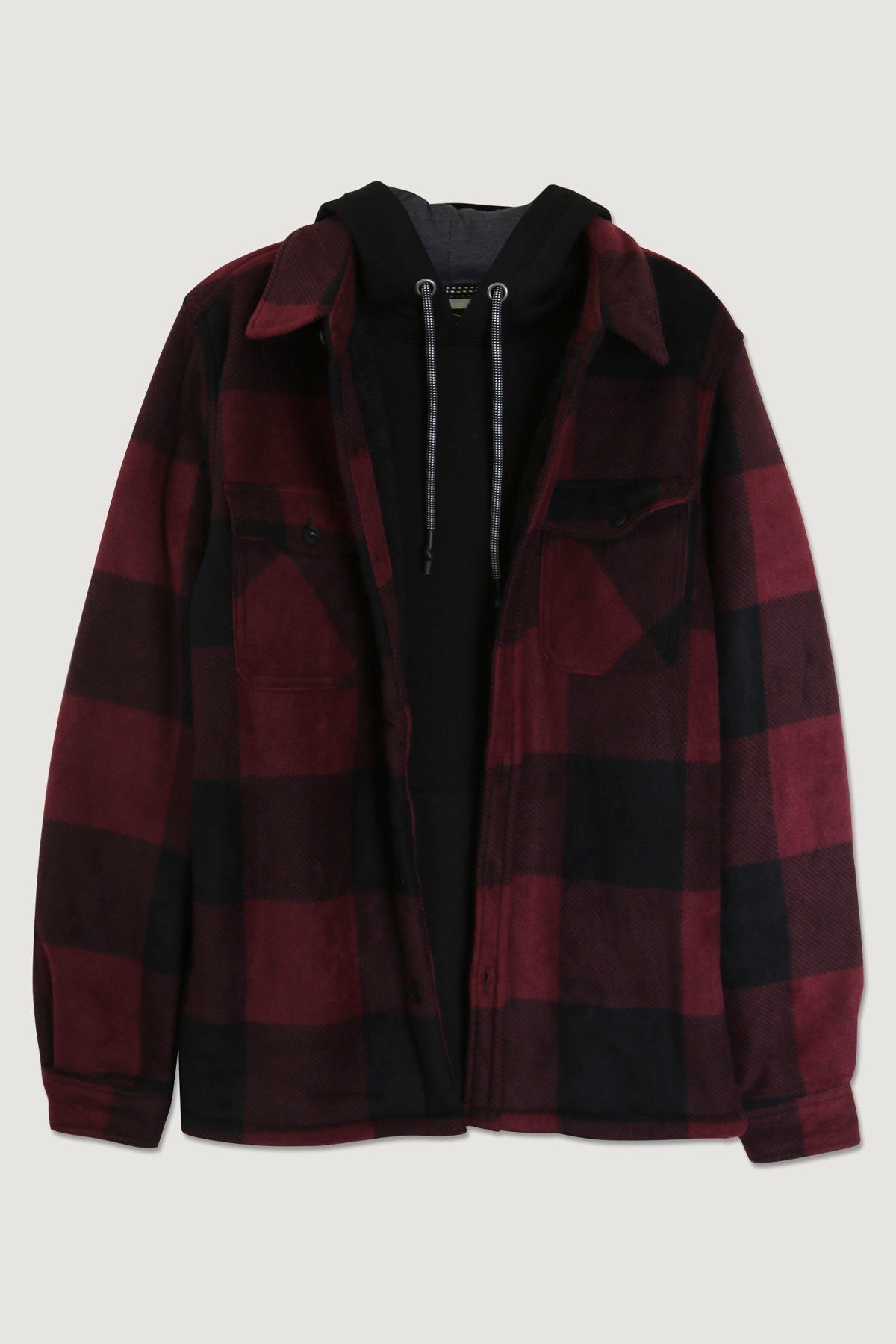 Sherpa-Lined Button Down Fleece Flannel