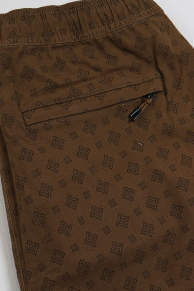 Pattern Drawstring Mid-Length Chino Shorts