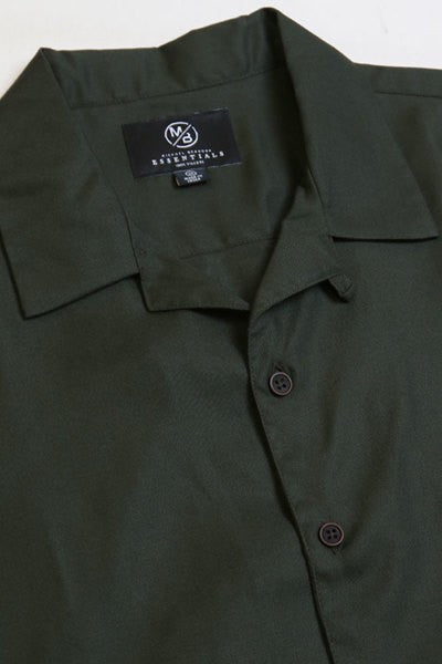 Short Sleeve Button Down Dark Green