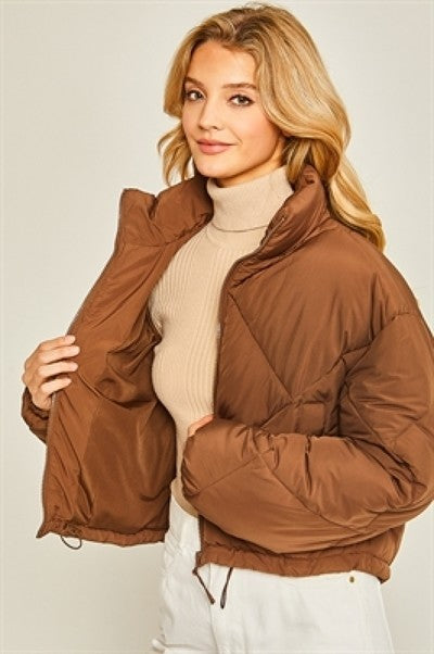 Puffer Crop Drawstring Jacket