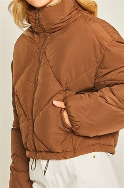 Puffer Crop Drawstring Jacket