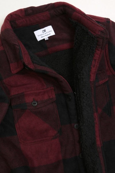 Sherpa-Lined Button Down Fleece Flannel