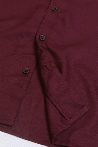 Short Sleeve Button Down Burgundy