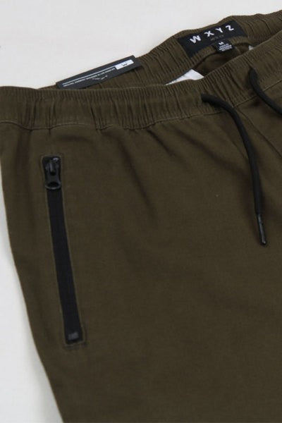 Cuffed Drawstring Jogger Pants Olive