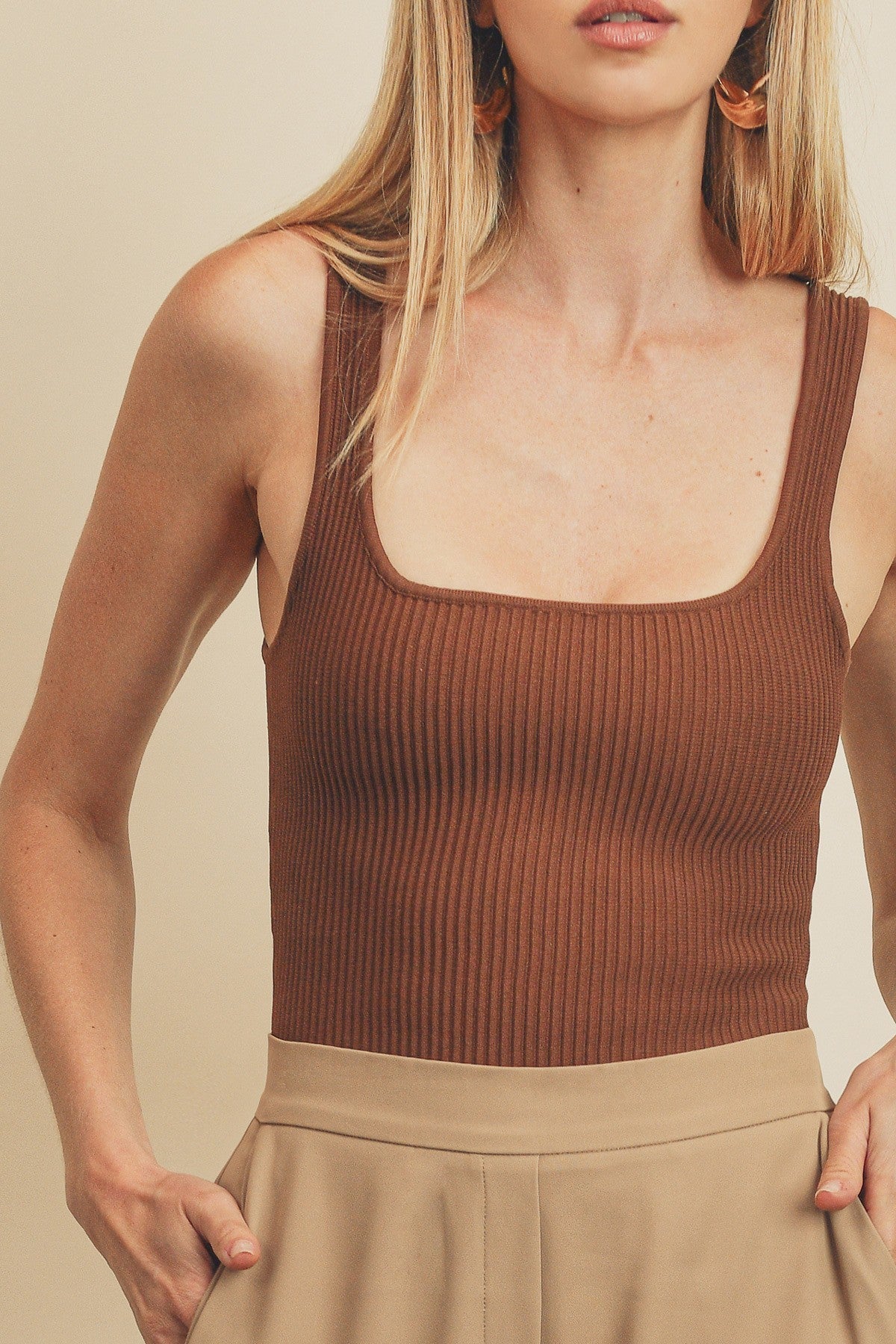 Ribbed Sweater Crop Tank