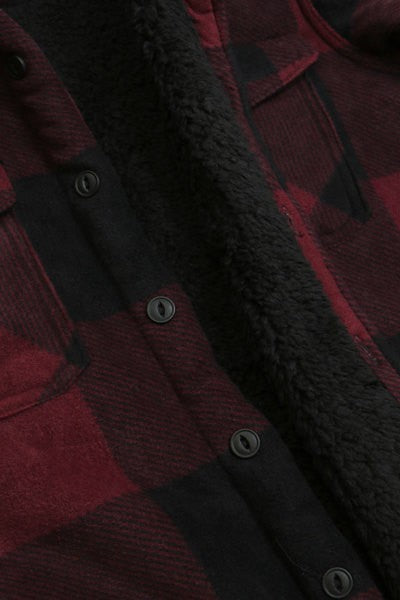 Sherpa-Lined Button Down Fleece Flannel