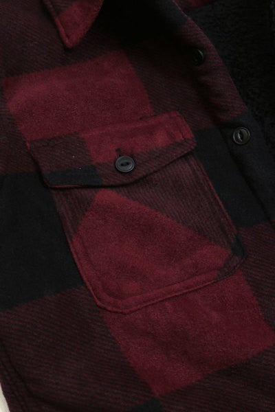 Sherpa-Lined Button Down Fleece Flannel