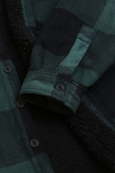 Sherpa-Lined Button Down Fleece Flannel