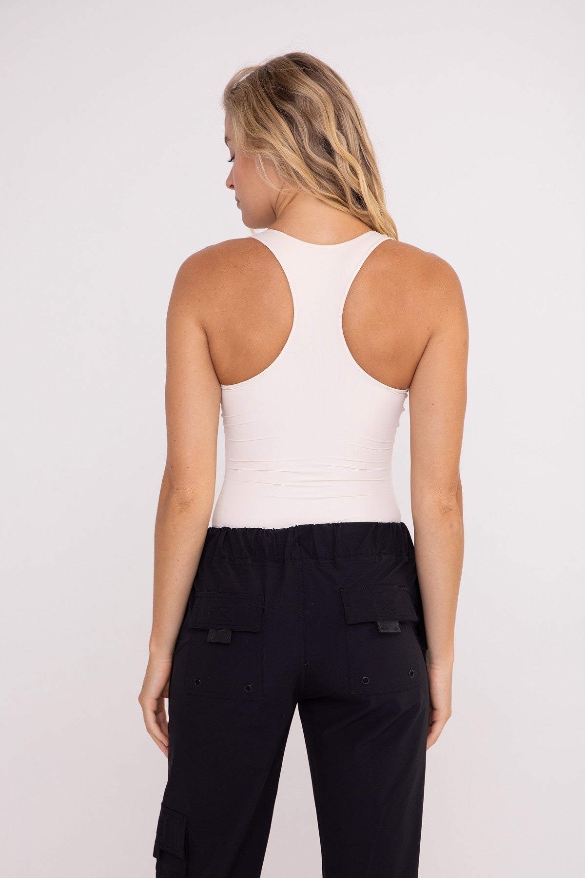 Scoop Neck Tank Bodysuit Black