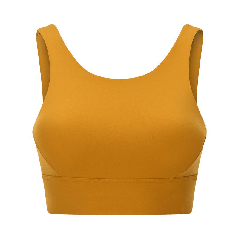 High Neck Crop Tank Yellow Orange