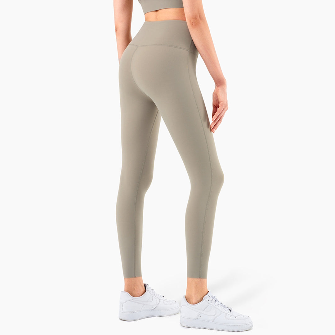 High Rise Seamless Compression Shaping Laser Edge Leggings Light Gray