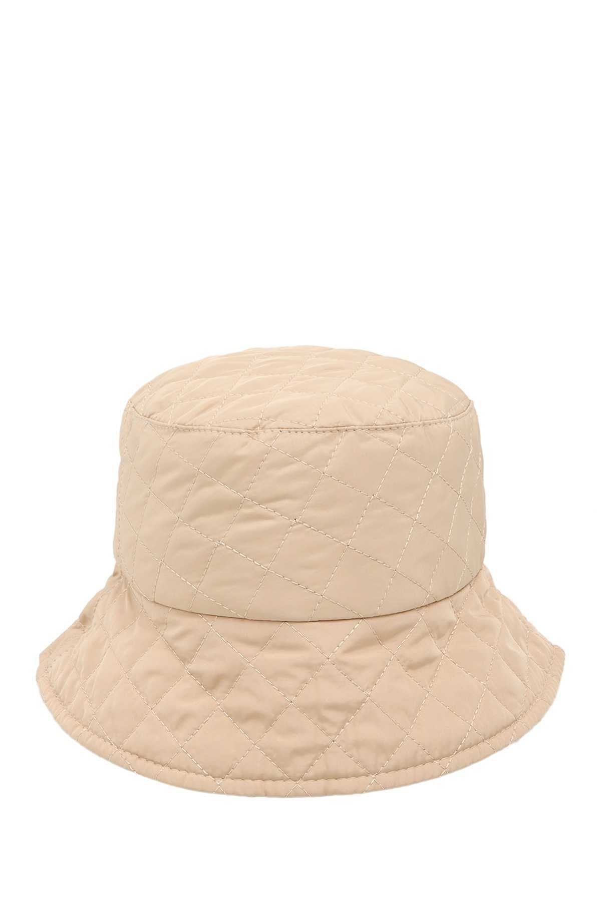 Quilted Bucket Hat Beige