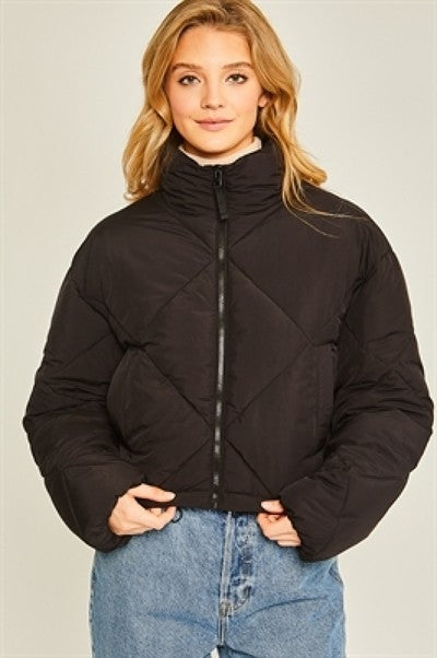 Puffer Crop Drawstring Jacket