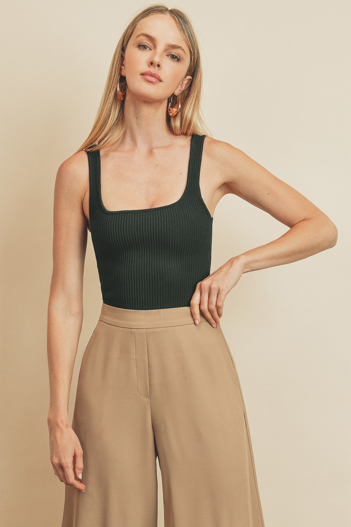 Ribbed Sweater Crop Tank