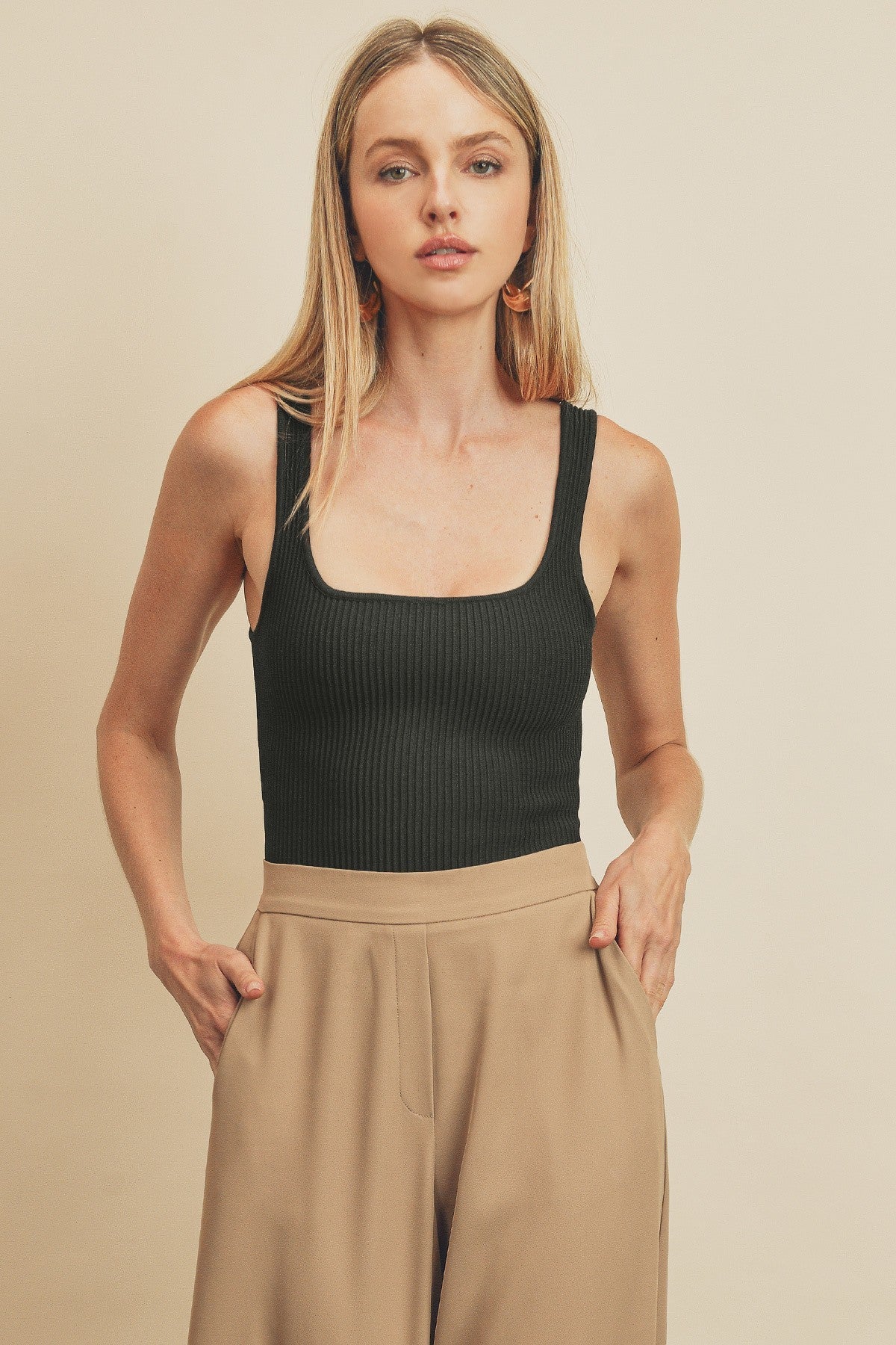 Ribbed Sweater Crop Tank